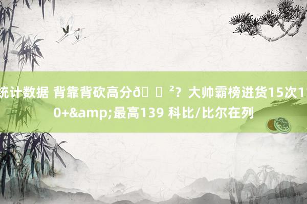 统计数据 背靠背砍高分😲？大帅霸榜进货15次110+&最高139 科比/比尔在列