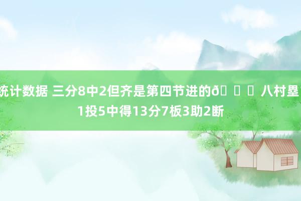 统计数据 三分8中2但齐是第四节进的😈八村塁11投5中得13分7板3助2断