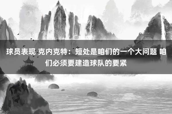 球员表现 克内克特：短处是咱们的一个大问题 咱们必须要建造球队的要紧