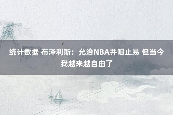 统计数据 布泽利斯：允洽NBA并阻止易 但当今我越来越自由了