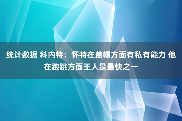 统计数据 科内特：怀特在盖帽方面有私有能力 他在跑跳方面王人是最快之一