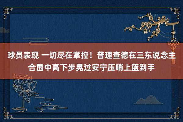 球员表现 一切尽在掌控！普理查德在三东说念主合围中高下步晃过安宁压哨上篮到手