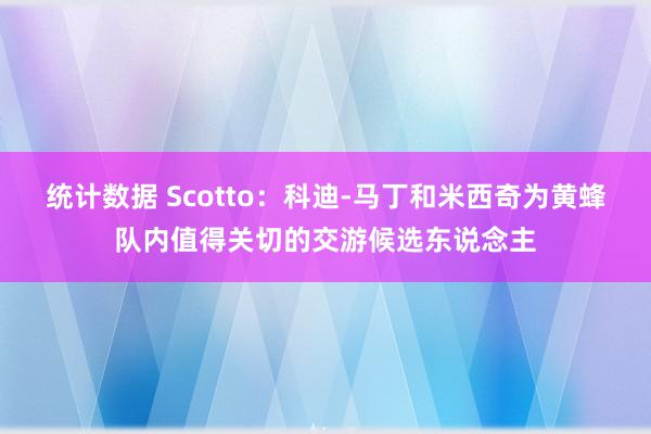 统计数据 Scotto：科迪-马丁和米西奇为黄蜂队内值得关切的交游候选东说念主